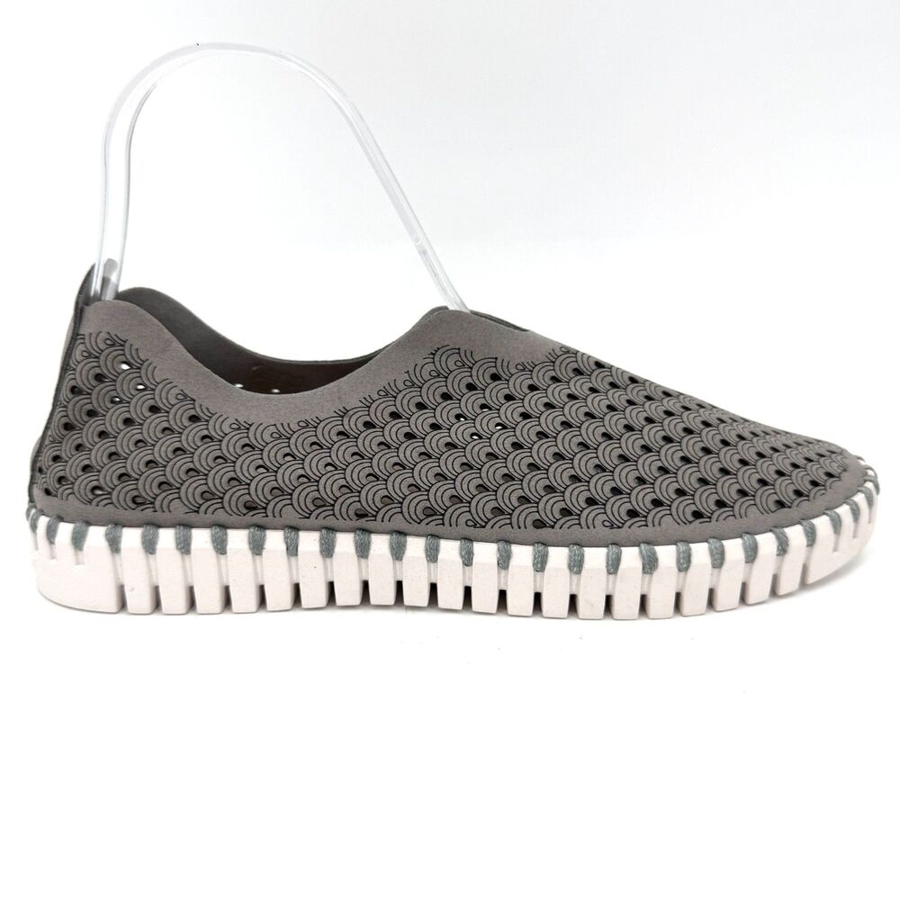 ILSE JACOBSEN HORNBAEK Atmosphere Grey Slip On Tulip Flats Shoes Size 40 EUR 9.5